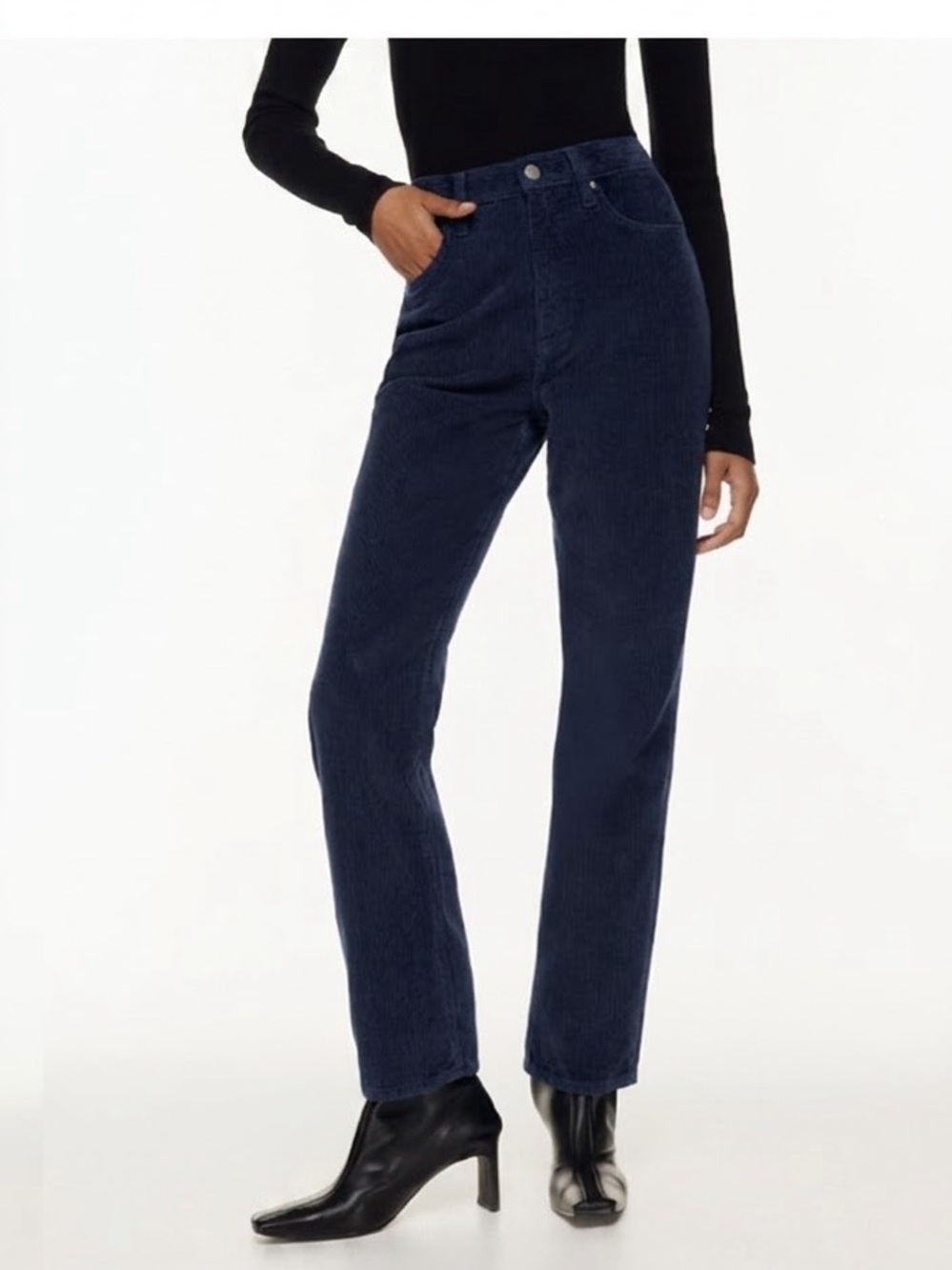 Denim Forum Aritzia The '90s Joni High Rise Loose 29L Blue Corduroy High Rise